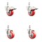 Service Caster 3 Inch 316SS Red Polyurethane 12mm Threaded Stem Caster Lock Brake, 2PK SS316TSTTL20S314-PPUB-RED-M1215-2-S2 - alternate 3